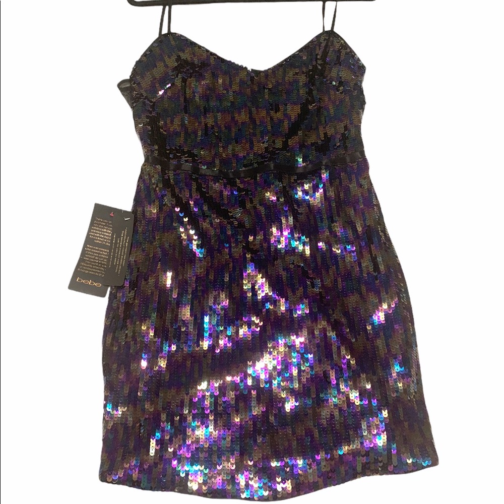 Brand new (with tags) Size L Bebe sequin dress!